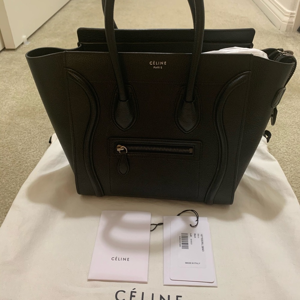 CELINE MICRO LUGGAGE HANDBAG IN DRUMMED CALFSKIN